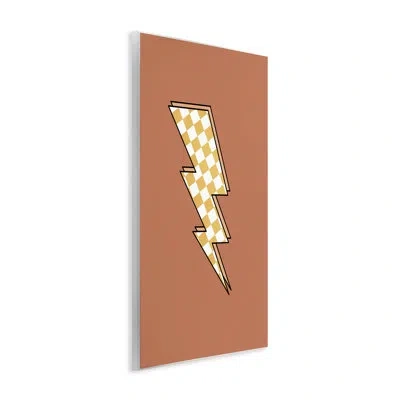Stupell Industries Checking Lightning Bolt Wall Plaque Art By Jj Design House, Llc. In Tan
