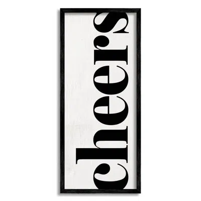 Stupell Industries Cheers Holiday Kitchen Sign At-277 In Midnight Black Framed Giclee
