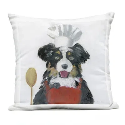 Stupell Industries Chef Dog Design By Sally Swatland Outdoor Printed Pillow In Red