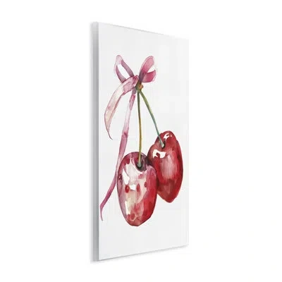 Stupell Industries Cherries Tied In Ribbon Wall Plaque, Design By Lsr Design Studio In Red