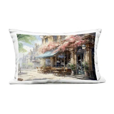 Stupell Industries Cherry Blossom Bistro Outdoor Printed Pillow Design By Lsr Creative Studio In Brown