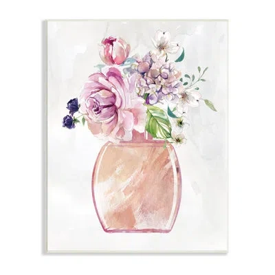 Stupell Industries Chic Cottage Florals In Pink Glam Fragrance Bottle By Carol Robinson - Painting On Canvas In Wall Plaque