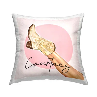 Stupell Industries Chic Cowgirl Boot Personalized Printed Throw Pillow By Ziwei Li In Pink