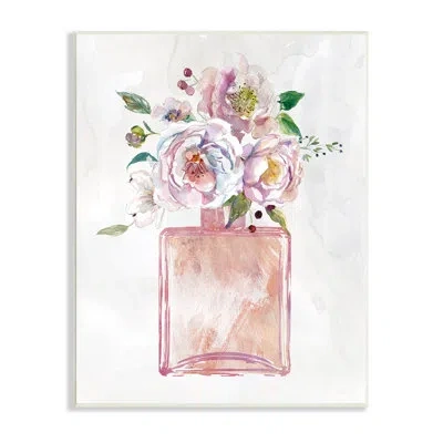 Stupell Industries Chic Purple Pink Florals In Fashion Fragrance Bottle By Carol Robinson - Painting On Canvas In Wall Plaque