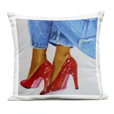 Stupell Industries Chic Red Heels Portrayal Outdoor Printed Pillow, Design By Violeta Vollmer