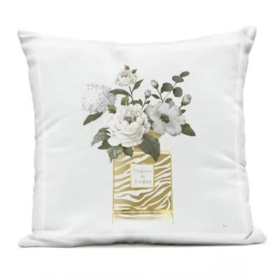 Stupell Industries Chic Striped Perfume Bouquet Design By Nan Outdoor Printed Pillow In Gold