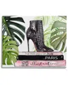 Stupell Industries Chic Studded Fashion Boots Monstera Palms Glam Magazine Stretched Canvas Wall Art In Green