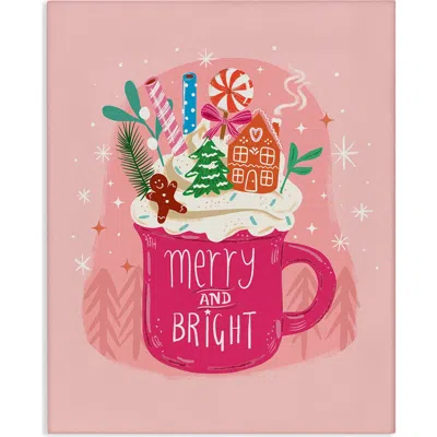 Stupell Industries Christmas Cocoa Dessert Canvas Wall Art In Pink