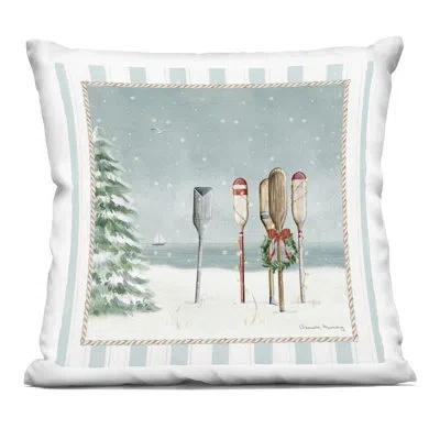 Stupell Industries Christmas In Newport Oars Decorative Printed Throw Pillow, Design By Danielle Murray In Green