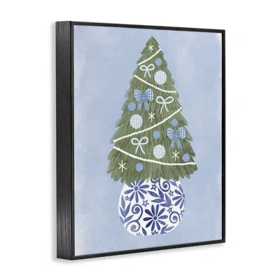 Stupell Industries Christmas Tree Framed Giclee Art, Design By Taylor Shannon Designs In Midnight Black Framed Giclee