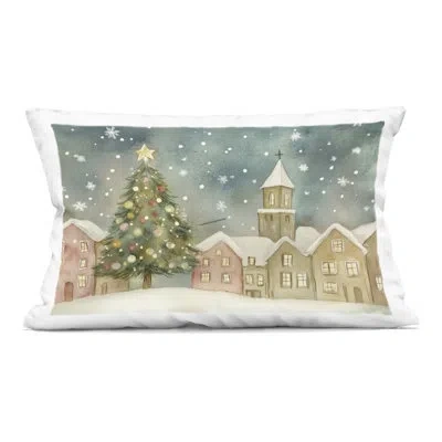 Stupell Industries Christmas Village Snowfall Decorative Printed Throw Pillow Design By Lsr Design Studio In Blue