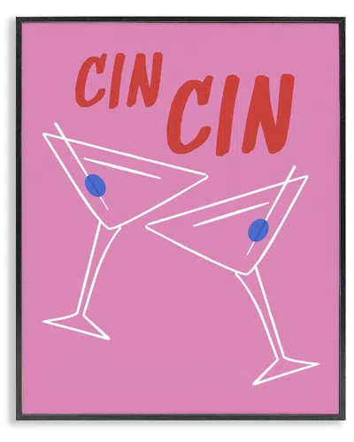 Stupell Industries Cin Cin Martinis Framed Giclee Art In Pink