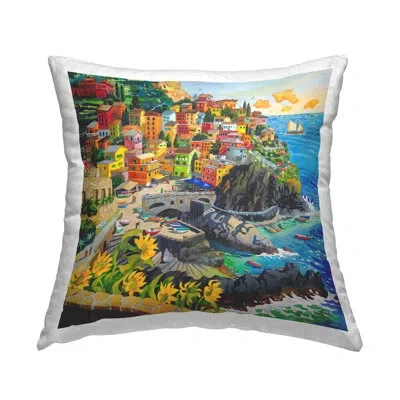 Stupell Industries Cinque Terre Ocean View Printed Throw Pillow Design By Robin Altman