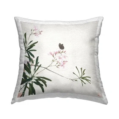 Stupell Industries Classic Minimal Flowers Printed Outdoor Throw Pillow Design By Ju Lian In White