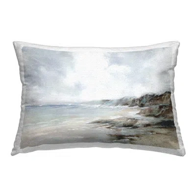 Stupell Industries Classic Shoreline Cliffs Outdoor Printed Pillow By Luna Mavis In Gray