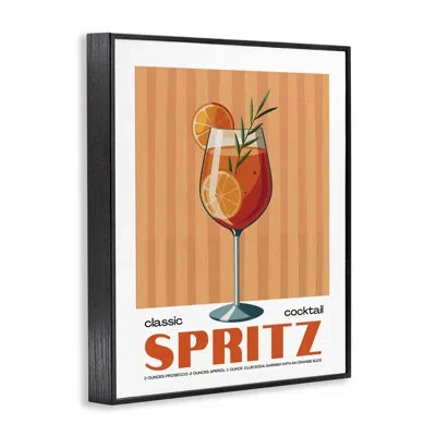 Stupell Industries Classic Spritz Cocktail Framed Giclee Art, Design By Lettered And Lined In Midnight Black Framed Giclee