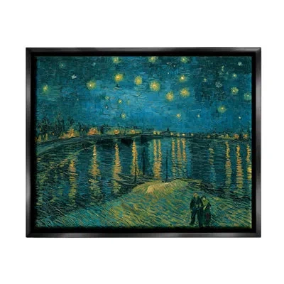 Stupell Industries Classic Starry Night Over The Rhone Van Gogh Painting Canvas Wall Art By Vincent Van Gogh In Jet Black Floater Frame