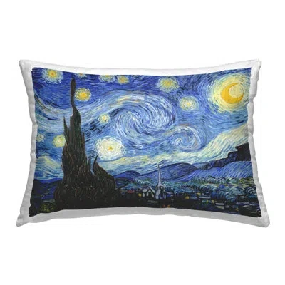 Stupell Industries Classic Swirled Sky View Decorative Printed Throw Pillow By Vincent Van Gogh In Blue