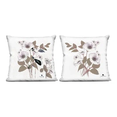 Stupell Industries Close Prayers Flowers 2 Piece Decorative Printed Throw Pillow Set, Design By Joan Davis In Tan