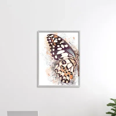 Stupell Industries Close Up Butterfly Patterned Wing Paint Splatter In Wood