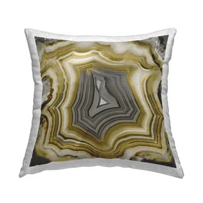 Stupell Industries Close Up Geode Crystal Quartz Outdoor Printed Pillow By Danielle Carson In White;gray;gold