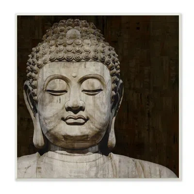Stupell Industries Closed Eye Buddha Shrine Figure Portrait By Tom Bray - Photograph In Wall Plaque