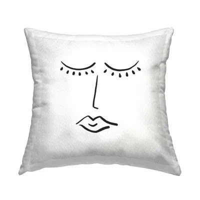 Stupell Industries Closed Eye Face Minimal Boho Design Printed Throw Pillow Design By Amy Brinkman