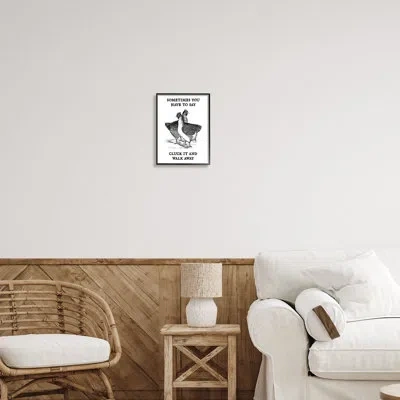 Stupell Industries Cluck It Funny Country Hens Humor By Lil' Rue - Floater Frame Graphic Art On Wood In Blue
