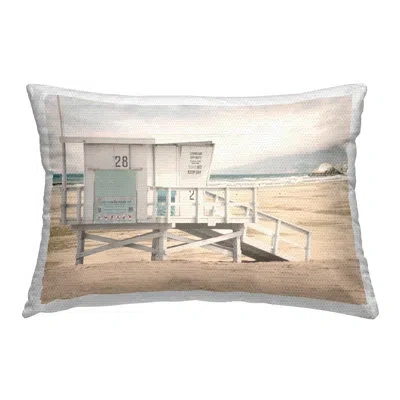 Stupell Industries Coastal Beach Hut Outdoor Printed Pillow By Marcus Prime In Brown;gray