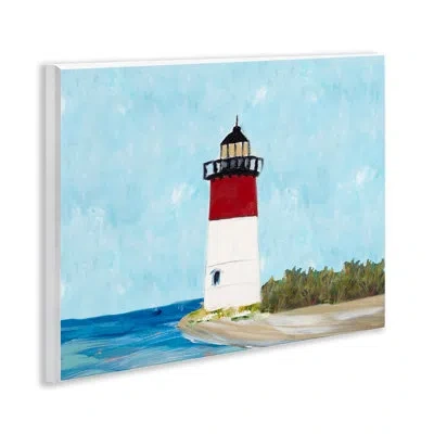Stupell Industries Coastal Lighthouse On Blue Wall Plaque Art By Julie Derice
