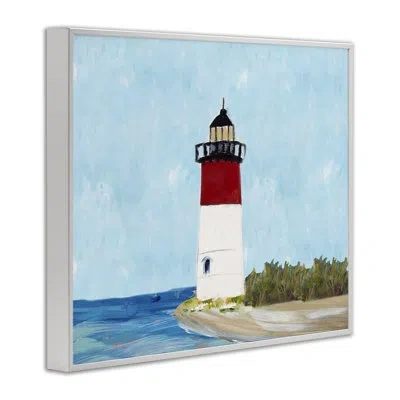 Stupell Industries Coastal Lighthouse On Framed Giclee Art By Julie Derice In Coastal White Framed Giclee