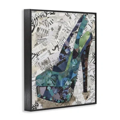 Stupell Industries Collaged High Heel Framed Giclee Art By Coco Good In Midnight Black Framed Giclee