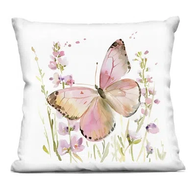 Stupell Industries Colorful Spring Butterfly Pink Decorative Printed Throw Pillow, Design By Creative Studio