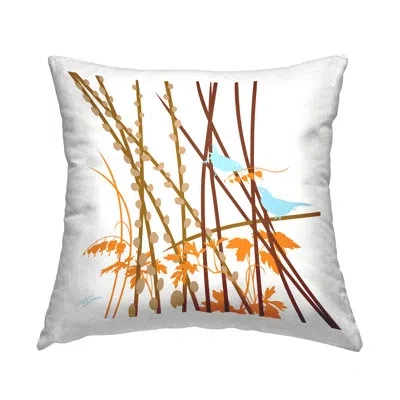 Stupell Industries Contemporary Birds Pussy Willows Printed Throw Pillow Design By Evelia Designs