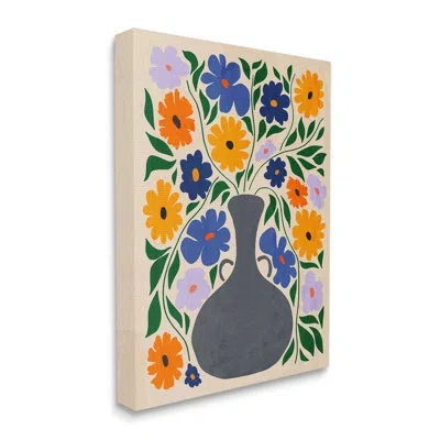 Stupell Industries Contemporary Daisies Flower Pot Canvas Wall Art By Ziwei Li In Green;gray;beige;orange