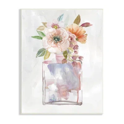 Stupell Industries Contemporary Floral Bouquet With Chic Fragrance Bottle By Carol Robinson - Painting On Canvas In Wall Plaque