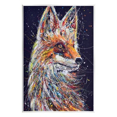 Stupell Industries Contemporary Fox Urban Splatter Giclee Art By Jen Seeley In Wood
