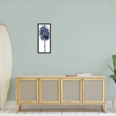 Stupell Industries Contemporary Palm Tree View Giclee Art By Devon Davis In Midnight Black Framed Giclee