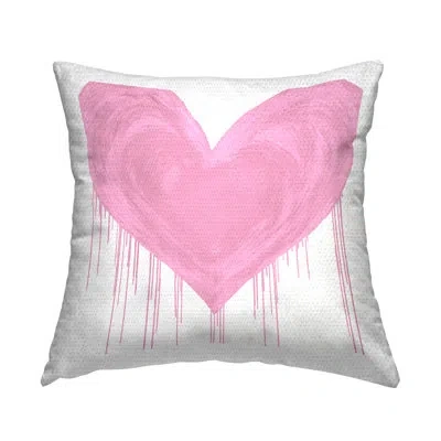 Stupell Industries Contemporary Pink Heart Symbol Outdoor Printed Pillow By Lindsay Rodgers