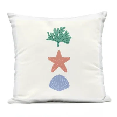 Stupell Industries Coral & Sea Life Minimal Design By Sazerelli Designs Outdoor Printed Pillow In White