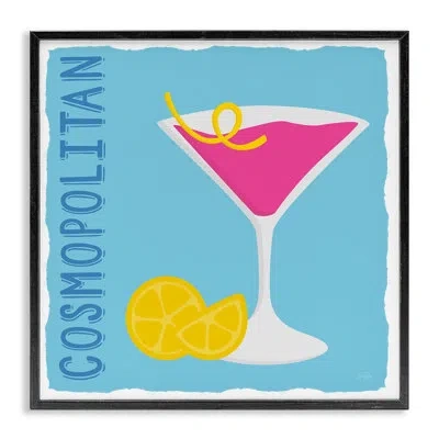 Stupell Industries Cosmopolitan Cocktail Drink Framed Giclee Art By Natalie Carpentieri In Midnight Black Framed Giclee