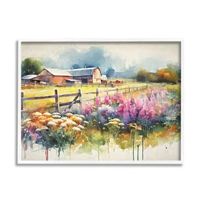 Stupell Industries Country Barn Modern Painting By Ramona Murdock - Single Picture Frame Print On Wood In Coastal White Framed Giclee