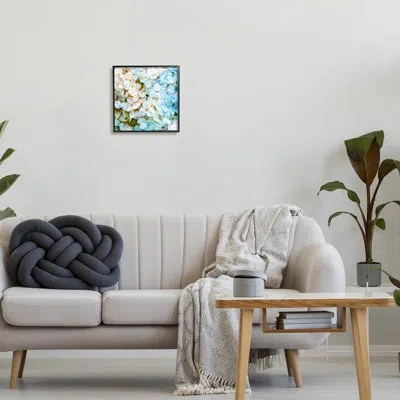 Stupell Industries Country Blooming Hydrangeas Giclee Art By Ziwei Li In Midnight Black Framed Giclee