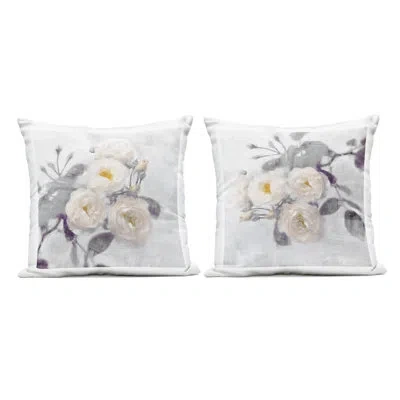Stupell Industries Country Blossoms Bundle Design By Emily Ford Outdoor Printed Pillow (set Of 2) In White