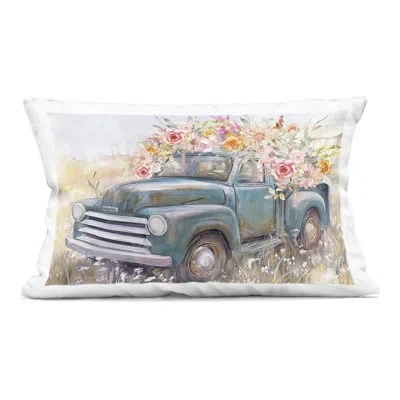 Stupell Industries Country Cargo Flower Truck Decorative Printed Throw Pillow Design By Nina Blue