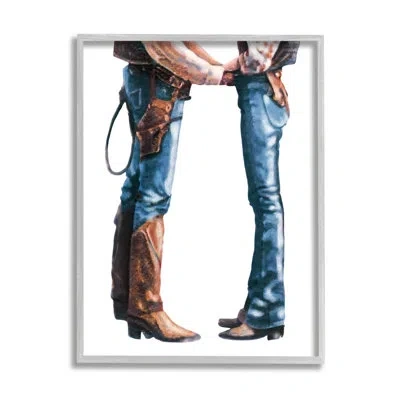Stupell Industries Country Cowboy & Cowgirl By Marcus Prime No Frame Print On Wood In Blue;brown