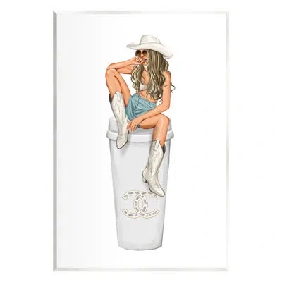 Stupell Industries Country Cowgirl Trendy Glam Coffee By Ziwei Li - Floater Frame Graphic Art In Unframed