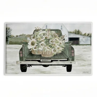 Stupell Industries Country Flower Delivery Printed Plush Bath Mat And Bath Rug, Design By Cindy Jacobs, 18"x30"