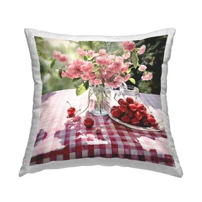 Stupell Industries Country Fruits Bouquet Outdoor Printed Pillow By Rb In Red