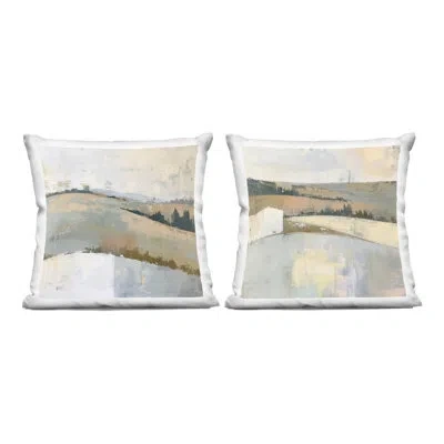 Stupell Industries Country Hills Abstraction 2 Piece Decorative Printed Throw Pillow Set, Design By Elara Yasna In Tan